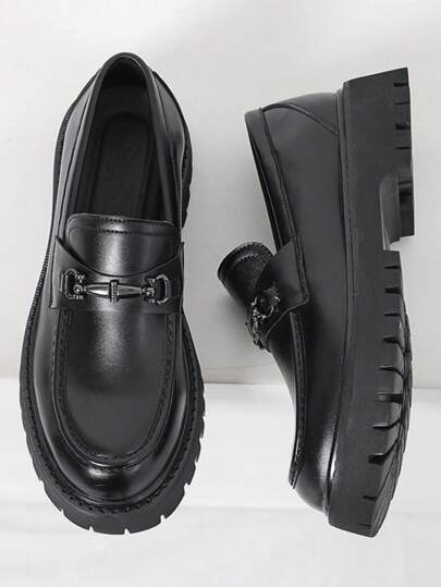 Men's Shoes, Thick Sole Teenager Fashion Sneakers, Slip-On Loafers, British Style Shoes, Business Casual Work Daily Walking Shoes, Men Footwear Formal/Business Formal Wedding Accessories