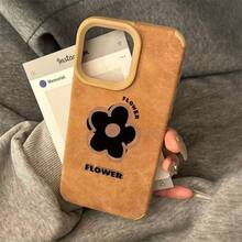 Funda negra con diseño floral y lente alta para phone X, 14 Pro, 11, 15 Plus, 16, 12, XS y 13. Resistente y suave, de imitación piel. - Colores mixtos 1 - Ver 4