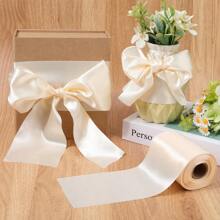 Width 4 Inch Single Face Pink Satin Ribbon Extra Wide Silk Solid Thick Large Solid Polyester Fabric Ribbons For Sewing Making Crafts Cutting Ceremony Wedding Chair Sash Supply 20m Each Roll