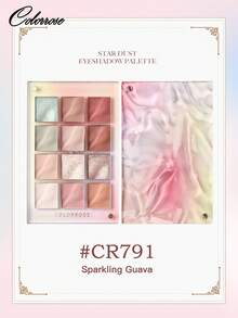 COLORROSE 9.5g 水波纹彩妆盘，哑光闪光粉眼影盘，磁性盖设计，显色度高，持久亮泽闪光眼影，丝滑，轻盈，顺滑，带镜子，荧光笔轮廓腮红粉一体式彩妆盘 - CR791 - 查看 3