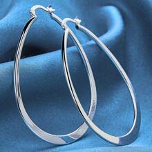 1 Pair Of 925 Pure Silver - Oval Pressed U-Shaped Ears - Hypoallergenic - Perfect For Casual Attire And Gifts - Perfect Jewelry - Mother's Day Gift