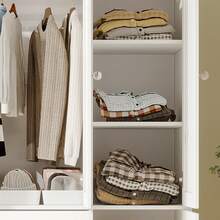 VOWNER 71" Large Wardrobe Closet With Mirror, Freestanding Bedroom Armoire With 3/6 Large Drawers & 2/4 Doors, Clothes Storage Organizer Cabinet For Bedroom, Gifts For Halloween & Thanksgiving - 白色-47.3"寬 - 查看 8