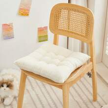 1 pieza Cojín de asiento de unicolor, cojín elegante para silla de oficina, cojín para el trasero para estudiantes en el aula, cojín de asiento estacional, cojín lumbar