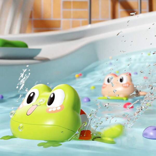2 paquets de jouets de bain grenouilles de natation mignonnes pour enfants de 3 ans et plus, jouets de bain à remonter pour bébé, jouets flottants d'animaux pour enfants de 3 ans et plus, garçons et filles, jouets d'eau pour le bain