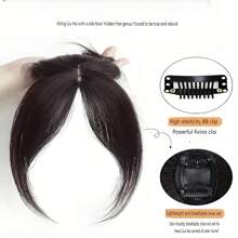 Elegant 3D Super Thin Synthetic Hairpiece, With Bangs, Natural Look, Clip-In Bangs, For Daily Wear, Party