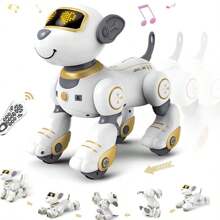 Remote Control Ai Robot Dog Toy-Interactive Touch & Follow 17 Functions Robot Dog Pet, Programmable Smart Walking Intelligent Dancing Puppy ,Voice & 2.4GHz RC Robot Pet With Interactive Touch Sensors, Over 20+ Responses, Program Mode, Robotic Puppy Toy