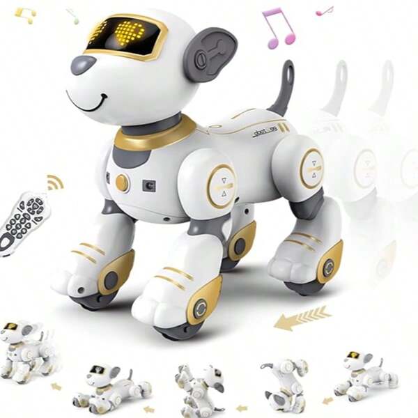 Remote Control Ai Robot Dog Toy-Interactive Touch & Follow 17 Functions Robot Dog Pet, Programmable Smart Walking Intelligent Dancing Puppy ,Voice & 2.4GHz RC Robot Pet With Interactive Touch Sensors, Over 20+ Responses, Program Mode, Robotic Puppy Toy