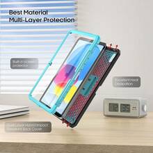 DICEKOO Case For IPad (A16) 11th Generation 11-Inch 2025 / IPad 10th Generation 10.9-Inch 2022, Rugged Full Body Protective Cover With Pencil Holder, Built-In Screen Protector And Kickstand - Black - Blue - View 4