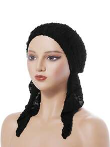 1 Peça Nova Gorro com Capuz de Cor Sólida de Gola Alta, Gorro Arqueado que Pode Esconder o Cabelo e a Cabeça