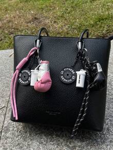 迷你健身套装运动杠铃和拳击手套编织绳钥匙扣包饰，男女皆宜，健身爱好者的完美选择，男女皆宜的理想礼物，适合装饰背包 - 彩色 - 查看 5