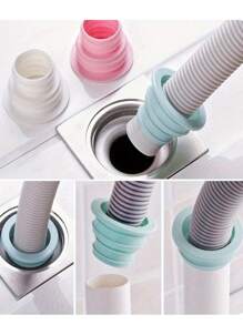 1/2/4pcs Floor Drain Odor-Proof Sealing Plug, Washing Machine Drain Silicone Ring, Drain Deodorizing Sealing Ring, Bathroom Accessories