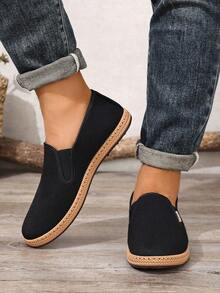 Men's Casual Slip-On Loafers, Versatile Black Driving Loafers, Outdoor Wear, Soft & Lightweight, Non-Slip Soles, Easy To Slip On, Comfortable Daily Footwear - Black - View 4