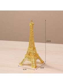 1pc Vintage Bronze Paris Eiffel Tower Model, High-Quality Zinc Alloy Material, Metal Crafts Home/Office Decor, Gift