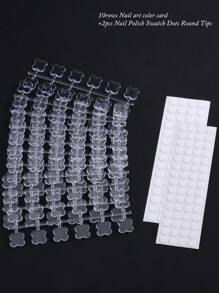 Nail Polish Swatch Dots Round Nail Color Swatches Clear Transparent Nail Polish Display Nail Sample Swatches With Adhesive Sticker For Gel Polish Nail Swatch Book
