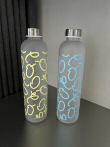 1000ml Artistic Graffiti Water Bottle With Stainless Steel Lid, Leakproof Gym Sports Cup, PC Large Capacity Drinkware For Fitness Travel | Unique Paint Design
