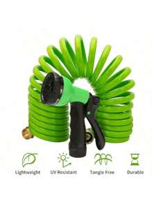 AUTOMAN EVA 25ft Expandable Garden Hose – 7-Pattern Nozzle, Anti-Kink, Auto Recoil, Lightweight & Durable