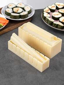 3 件套寿司制作工具，适合初学者 - DIY 寿司模具套装、便当盒配件、日式家庭厨房用具 | 防滑、易清洁、可重复使用（心形、圆形、方形寿司模具） - 彩色 - 查看 6