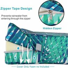 Local Delivery- Outdoor Cushion Slipcovers Waterproof 4 Pack Patio Chair Seat Cushion Covers With Zipper And Tie, 22 X 20 X 4 Inch, Replacement Cover Only - Tropical Leaf - View 8