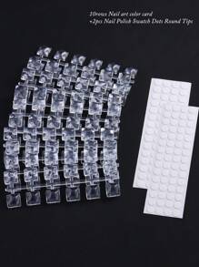 Nail Polish Swatch Dots Round Nail Color Swatches Clear Transparent Nail Polish Display Nail Sample Swatches With Adhesive Sticker For Gel Polish Nail Swatch Book