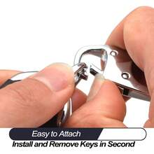 Metal Keychain Car Fob Key Chain Holder Clip With Detachable Valet Key Ring & Anti-Lost D-Ring For Men And Women - Gunmetal - Metal - View 4