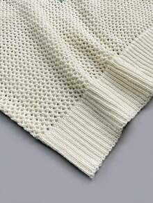 女士花卉印花优雅针织上衣，简约刺绣镂空，日常穿着，旅行，约会之夜，四季皆宜