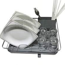 碗碟沥水架收纳架厨房碗碟干燥架带沥水篮台面餐具收纳架沥水板 - 彩色 - 查看 9