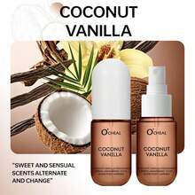 1 Bottle 50ml Coconut Vanilla/Wild Rose Body & Hair Mist, Long-Lasting Fragrance, Fresh & Sweet, Portable, Suitable For Daily Use, Can Be Sprayed On Clothes, Body And Arms - Transparent - View 7