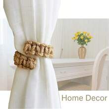 1 pieza Portacortinas de estilo bohemio tejido, portacortinas rústicos de granja, portacortinas elegantes livianos similares al lino para decoración del hogar, exterior, dormitorio, oficina