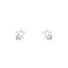 1 pereche de cercei stud din argint sterlin S925 cu zirconiu, piatră lunară, pene, stea, iris, cercei eleganți și versatili în stil casual, cadou de Ziua Îndrăgostiților cu cutie cadou delicată