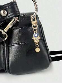 The New Fashion Fatima's Hand Metal Key Chain, With The Initial Letters A-Z, Glittering Bag Accessories, Charm Car Pendants, Suitable For Daily Wear, Wallet And Handbag Accessories, Suitable For Commuting, Learning, Vacation, Picnic, Camping, Beach, Keys, Pendants And Easy To Find Keys, This Is The Best Gift For Sisters And Friends. - Multicolor - View 5