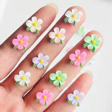 48 Stück lebendige bunt 3D-Harz Blumen und Blatt Dekorationen, glänzende charmante Multifunktions-Basteldekorationen für Scrapbooking, Hochzeiten, Schleifen, Heimdekoration, DIY-Haarspangen, Stirnbänder, Handyhüllen, Schmuckfassungen