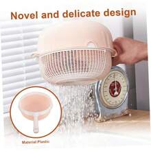 Double Layer Plastic Fruit Strainer With Handles Versatile Rice Wash Drain Basket For Vegetables Kitchen Utensils For Easy Washing Food Preparation