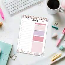 1pc/4 Styles, B6 Daily Delegate Notepad-To-Do Notebook, Double Sided 60 Pages 100gsm Thick Paper 7.1x5.1in Coil Notepad, Daily Planner, Work Planner, Back-To-School Season, School Supplies, Notebooks School Supplies, Back To School