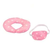 1 set masque pour les yeux de poupée et oreiller pour le cou, motif cœur/écaille de poisson, design en forme de O parfait pour la tête et le cou de la poupée, rembourré de mousse douce, linge de lit de poupée, convient aux poupées bébé reborn de 18 pouces, filles de 3+ ans, étudiants, jouets pour enfants, accessoires de poupée, fête de vacances, cadeau d'anniversaire