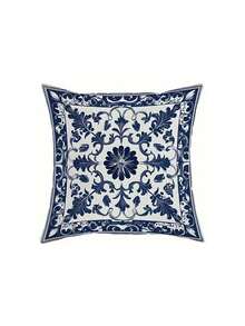 1/4pcs Bohemian Blue And White Floral Throw Pillow Covers, Modern Style, Polyester Single Side Print, Zipper Closure, Machine Washable, Polyester Decorative Cushion Cover, Suitable For Living Room, Bedroom, Sofa, (Pillow Core Not Included),Fall Decor,Autumn Decor,Room Decor - Blue - View 10