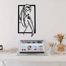 Line Art Metal Wall Decor-Feminine Home& Bathroom Art-Wall Decor, Home Decor, Bedroom Decor, Outdoor Garden Decor, Living Room Decor,Best Christmas Gifts 2025, Christmas Gifts, Christmas Gifts Boys, Christmas Gifts For Teen Boys, Christmas Gifts For Teenage Girls, Christmas Gifts For Women, Christmas Gifts Girls, Christmas Gifts Men, Christmas Gifts Teens, Christmas Gifts Women - 黑色 - 查看 1