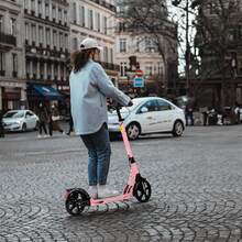 Kick Scooter, 200mm Big Wheels Scooter For Adults With Disc Brakes, Adult Scooters With Carry Strap And Double Shock Absorption, Foldable Scooters - Pink - View 8