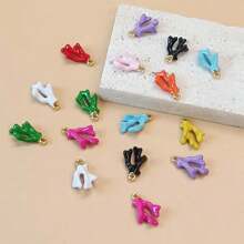 10pcs Fashionable Painted Metal Coral Shaped Pendants, DIY Jewelry Accessories For Earrings & Necklaces