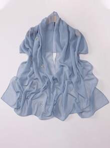 1pc New Chiffon Starry Sky Hot Diamond Five-Pointed Star Long Yarn Scarf, Women's Muslim Multi-Functional Headscarf, Daily Outdoor Accessory Shawl Scarf, Ideal For Wrapping Hair To Dress Up Your Style And Holiday Gifts