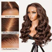 200% Density Brazilian Virgin Human Hair 5x5 Body Wave HD Lace Frontal Wigs Human Hair For Women Pre Plucked With Body Hair - Natural Black Color | Invisible Hairline & Voluminous Curls | Glueless, Breathable & Protective Styles