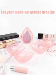 3-Piece Makeup Sponge Storage Box, Porous Moisture-Proof Transparent Beauty Sponge Holder, Powder Puff Cosmetic Egg Holder, Travel Portable Breathable Storage Box,For Holiday Beach, Bathroom Collection, Bedroom Collection, Large Capacity
