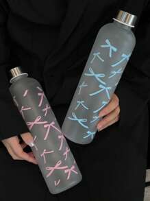 1000ml Large Capacity PC Water Bottle | Original Bowknot Dancing Print + Stainless Steel Small Mouth Bottle Cap | Top Selling Item In Europe, Middle East, And Southeast Asia . Portable Sports Drinking Bottle