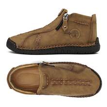 Women Oxford Ankle Boots Lace Up Design Non Slip Sole - 棕色 - 查看 8