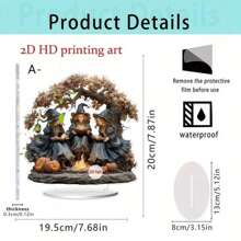 2D Plane, Acrylic Three Witch Party Decoration Decoration, Transparent Character Decoration, With Skull And Pumpkin Design, Very Suitable For Home, Bedroom, Office Desktop Decoration, Perfect Holiday Gift.