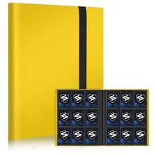 集换式卡牌夹，9 口袋卡片相册文件夹，360 度侧装口袋夹，适用于体育和游戏卡、MTG 和其他 TCG，黑色