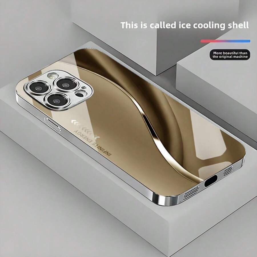 For IPhone 11,12,13,14,15,16 Plus Pro Promax Galaxy S20 S21 S22 S23 S24 S25 FE Plus Ultra A05 A06 A14 A15 A16 A24 A25 A26 A34 A35 A36 A54 A55 A56 Silver Plated Glass Phone Case, High-End And Fashionable, Higher Quality DDYBLK - 金色 - 查看 1