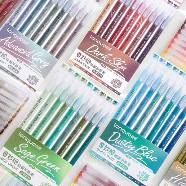 Estuche de 9 bolígrafos de gel de gran capacidad, adecuado para oficina, dibujo, garabatos, ilustración artística, útiles escolares para estudiantes, regalo de vuelta al colegio, mejor regalo para niños de parte de mamá