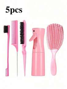 5pcs Hair Styling Comb Set - Comb With Hair Removal Function - Long Mouse Tail Comb - Edge Design - Suitable For Women, Long Mouse Tail Comb - Bone Tip - Blade-Like End - Hair Separation, Hair Styling, Hair Stuff, Comb Hair ,Hair Accessories, Hair Styling Kit, Hair Tool Kit, Hairstyling Set