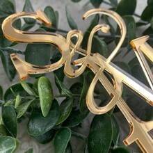 1 Pieza de Decoración Personalizada Inicial para Pastel, Tapa de Pastel de Boda, Tapa de Espejo Acrílico Dorado, Tapa de Pastel de Compromiso, Tapa de Pastel de Pareja, Pastel de Boda, Decoración Personalizada - Multicolor - Ver 5