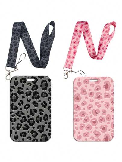 Llavero con cinta de leopardo, material de poliéster con 1 anilla de metal, diseño minimalista de moda, adecuado para llaves, identificación de oficina, gimnasio, teléfono, portabadges, mejor regalo para mujeres, maestros, estudiantes, amigos y empleados, útiles de oficina y escolares, útiles escolares, regreso a clases